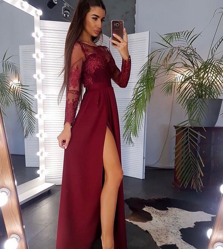 Burgundy  Maria Dress