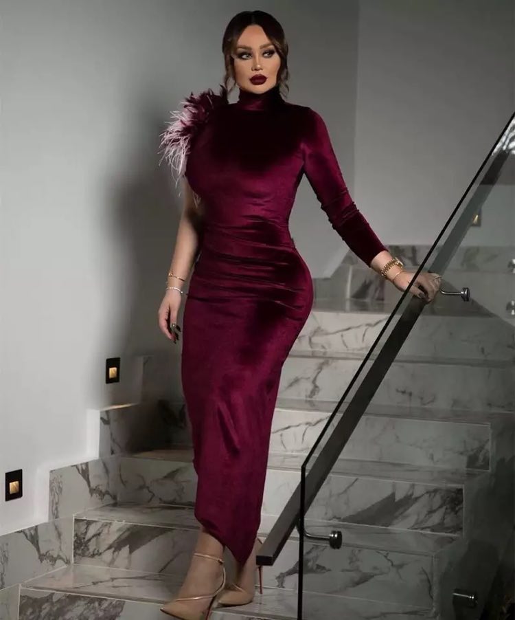 Almo Burgundy Dress