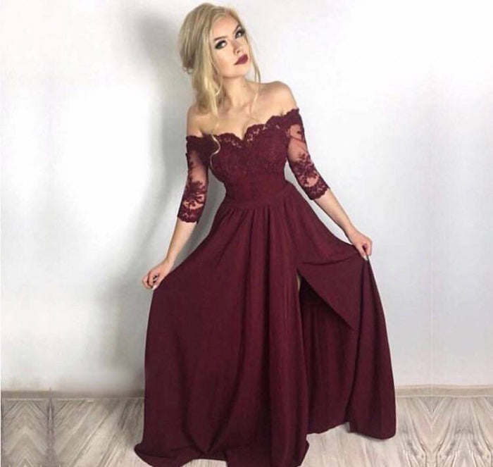 Burgundy Diar Dress